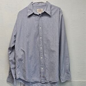 Men's XL Vintage Polo Jeans Co By Ralph Lauren (White Tag) Blue Striped Shirt